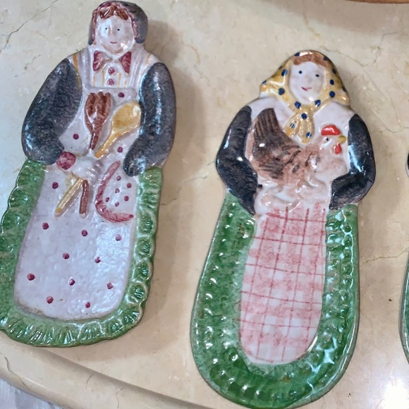 Vintage Italian ARS hand painted spoon rest ladies - Picture 3 of 5
